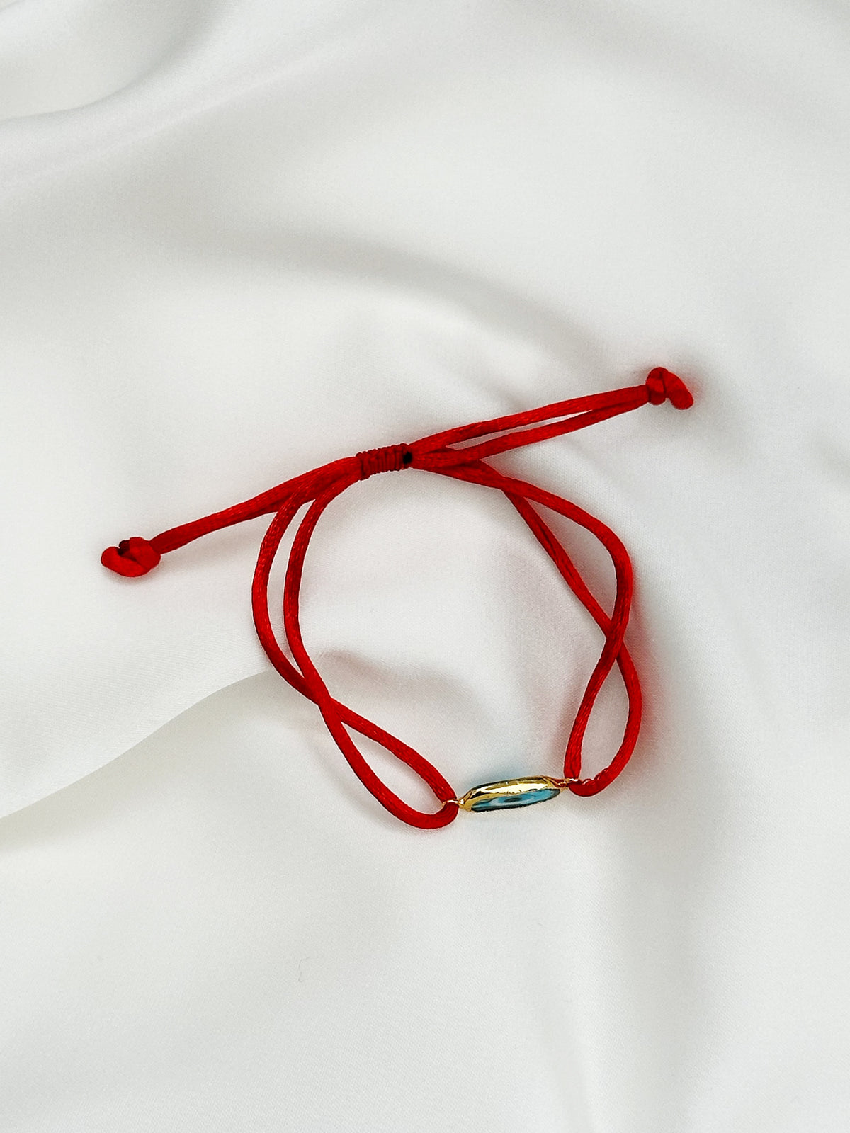 Rotes Nazar-Armband mit türkisem Auge – verstellbares Evil Eye Armband