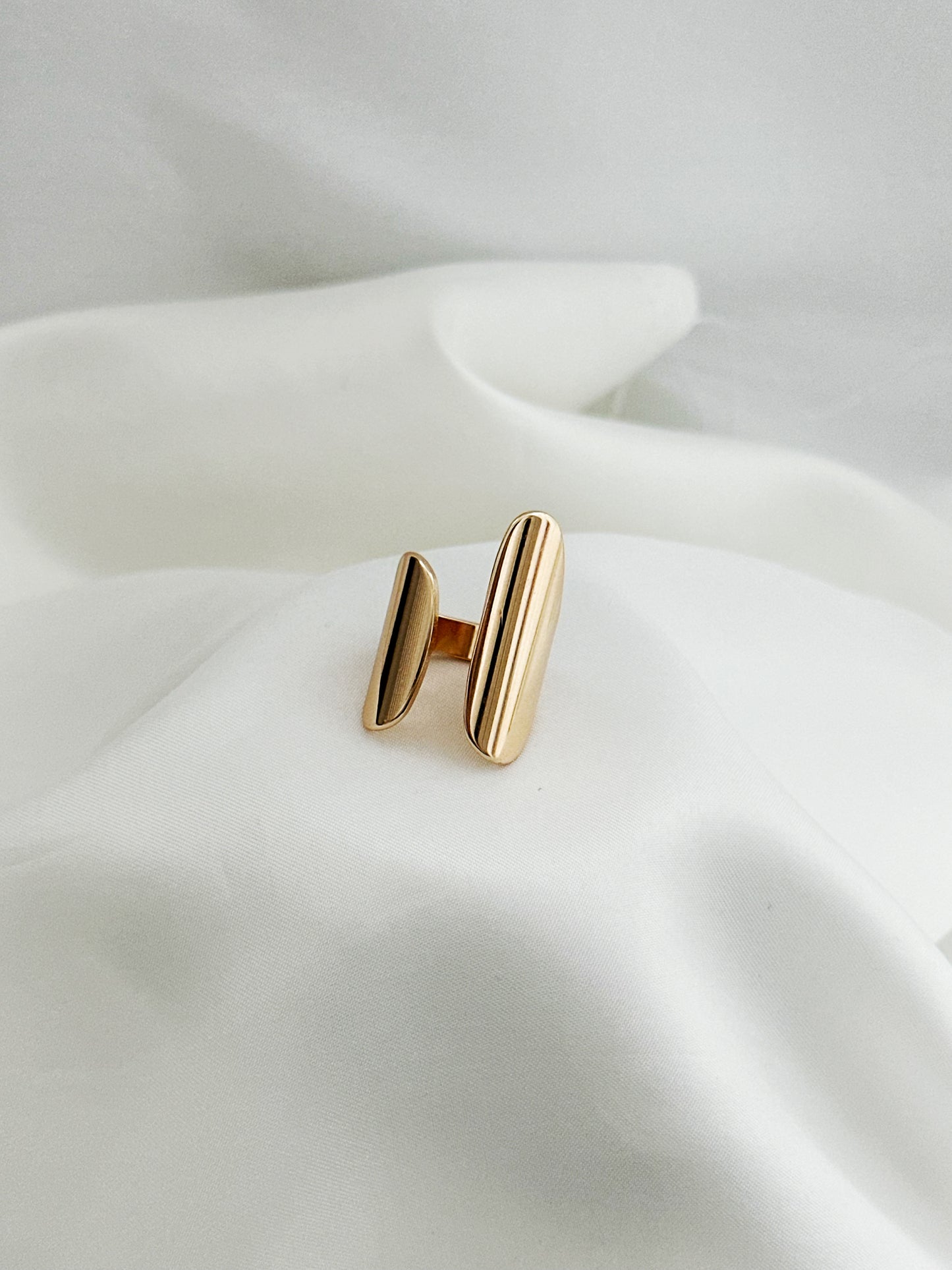 Statement Ring Oval Gold Silber – Chunky Ring Vergoldet Versilbert Damen