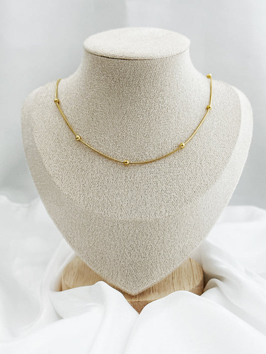 Golden Dots – Edelstahl Halskette