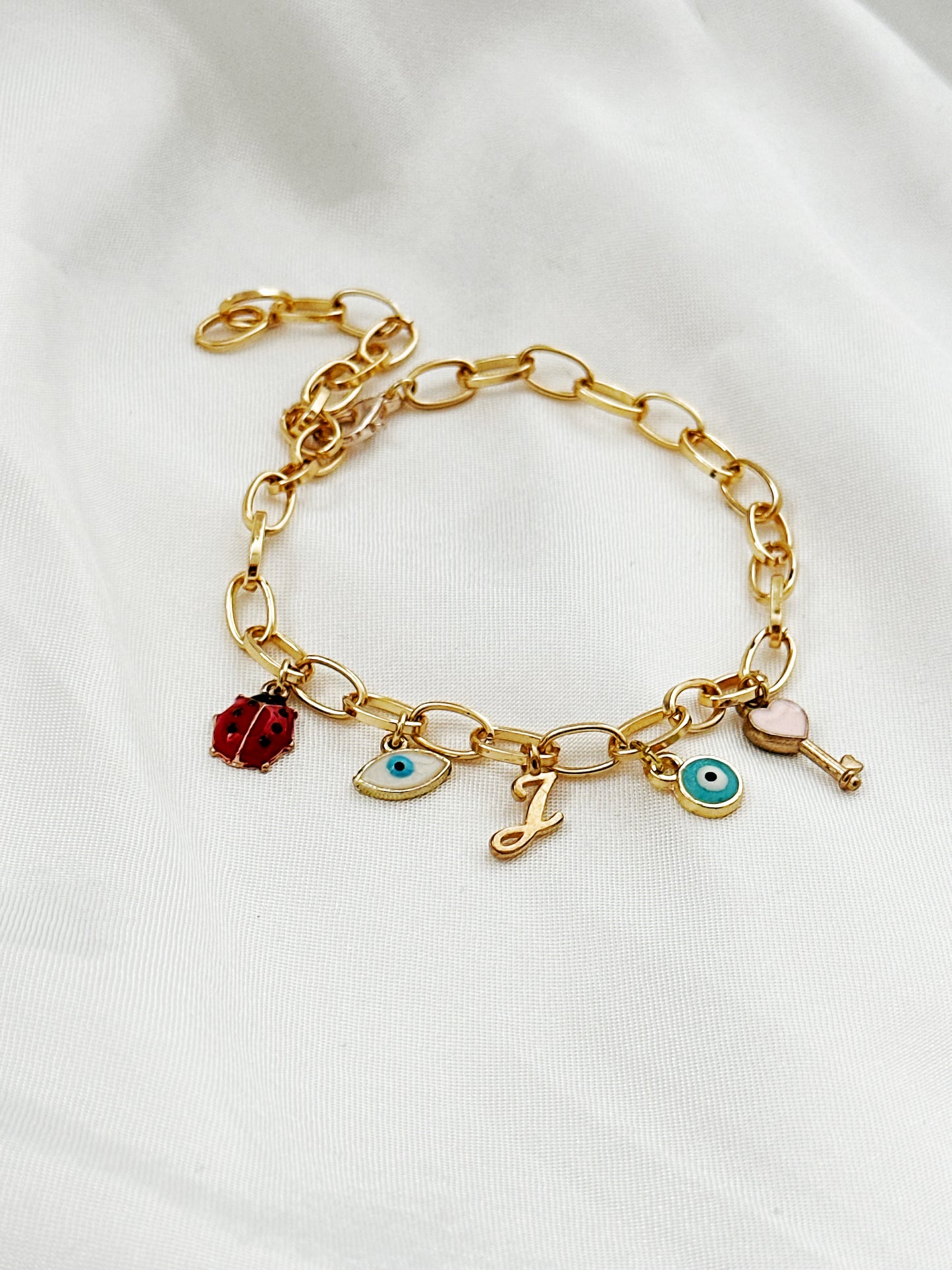 My Lucky Charm Armband Gold – Gliederarmband mit Charms Damen