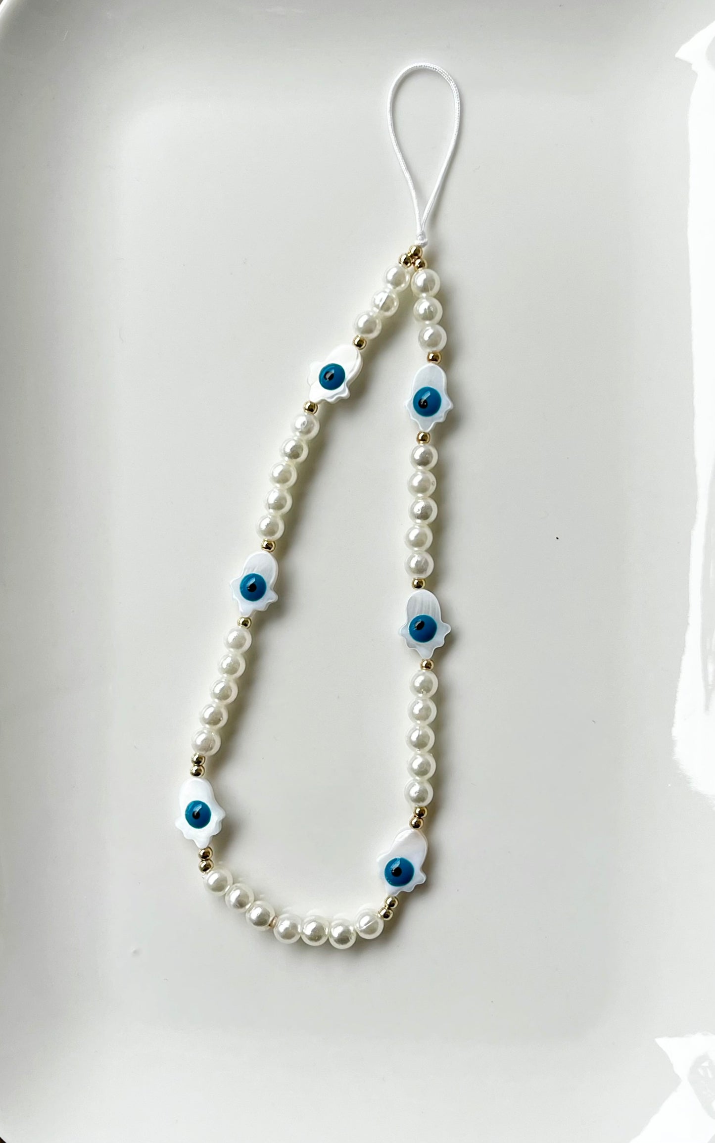 Perlen Handykette mit Nazar Auge