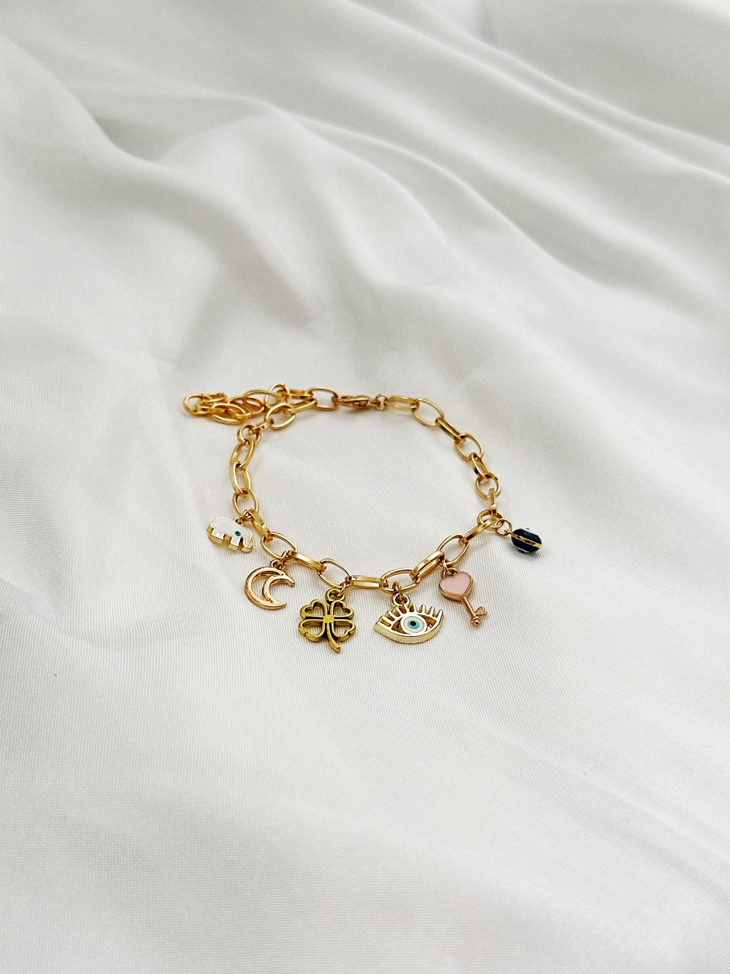 My Lucky Charm Armband Gold – Gliederarmband mit Charms Damen