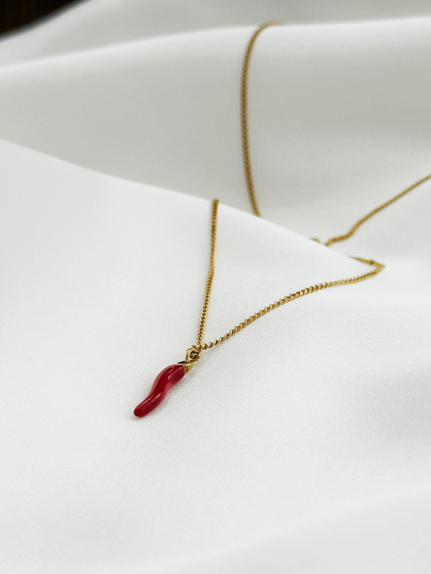 Red Chili Kette – Cornicello Halskette aus Edelstahl | Italienisches Glückssymbol