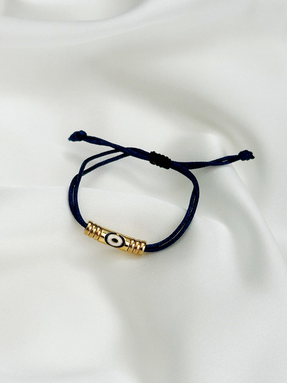 Navy Nazar-Armband mit goldenem Auge – verstellbares Evil Eye Armband