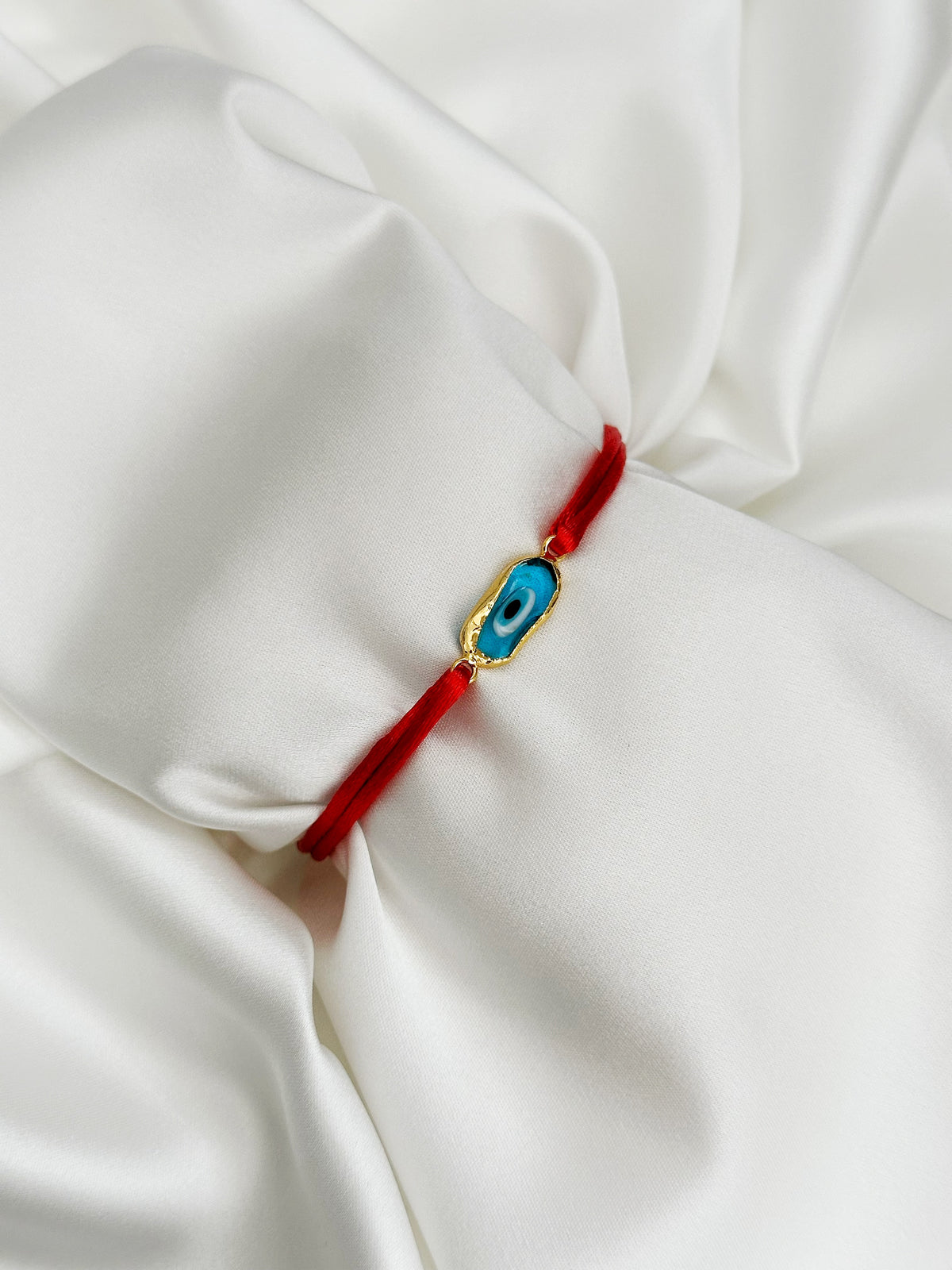 Rotes Nazar-Armband mit türkisem Auge – verstellbares Evil Eye Armband