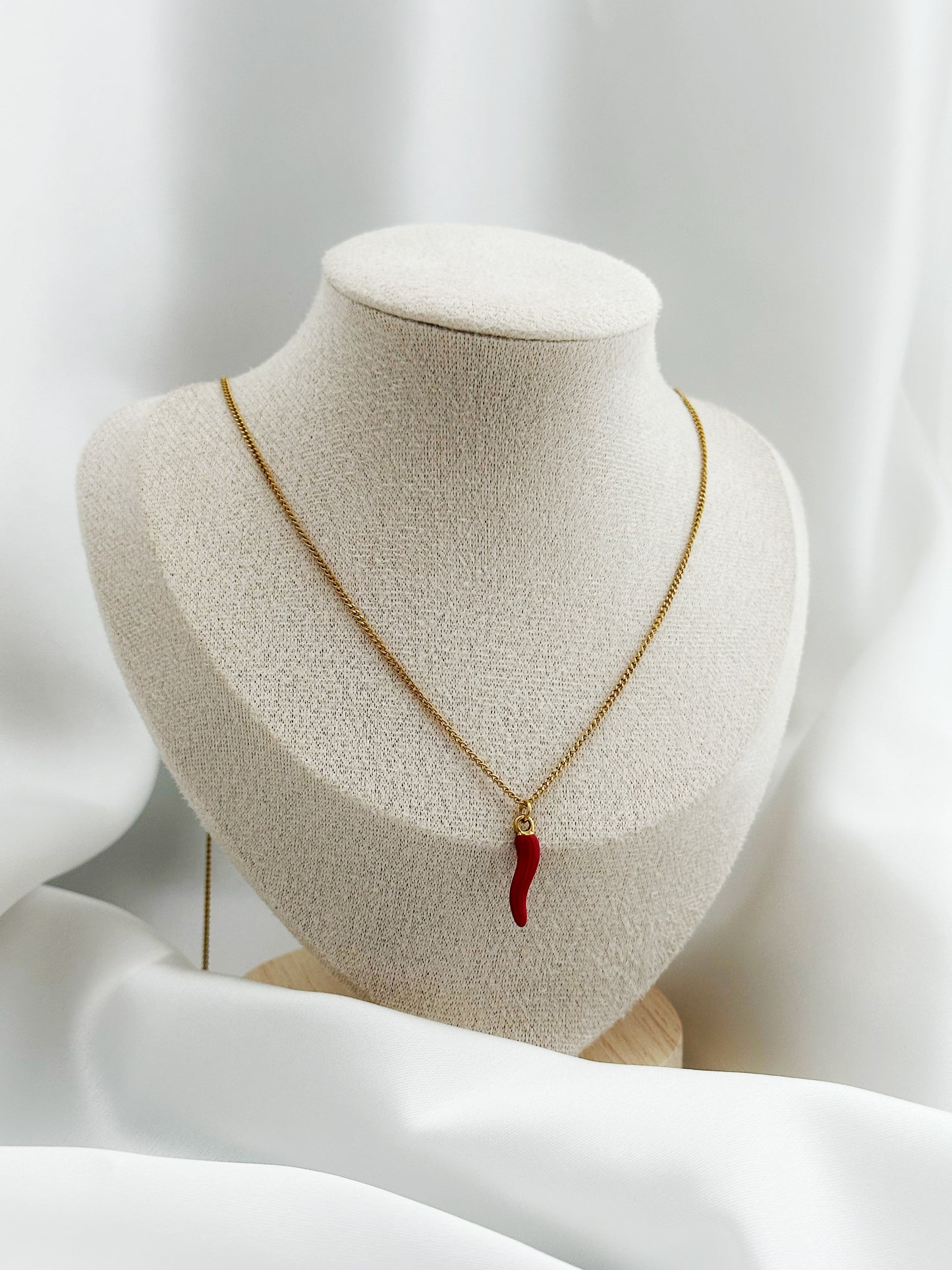 Red Chili Kette – Cornicello Halskette aus Edelstahl | Italienisches Glückssymbol