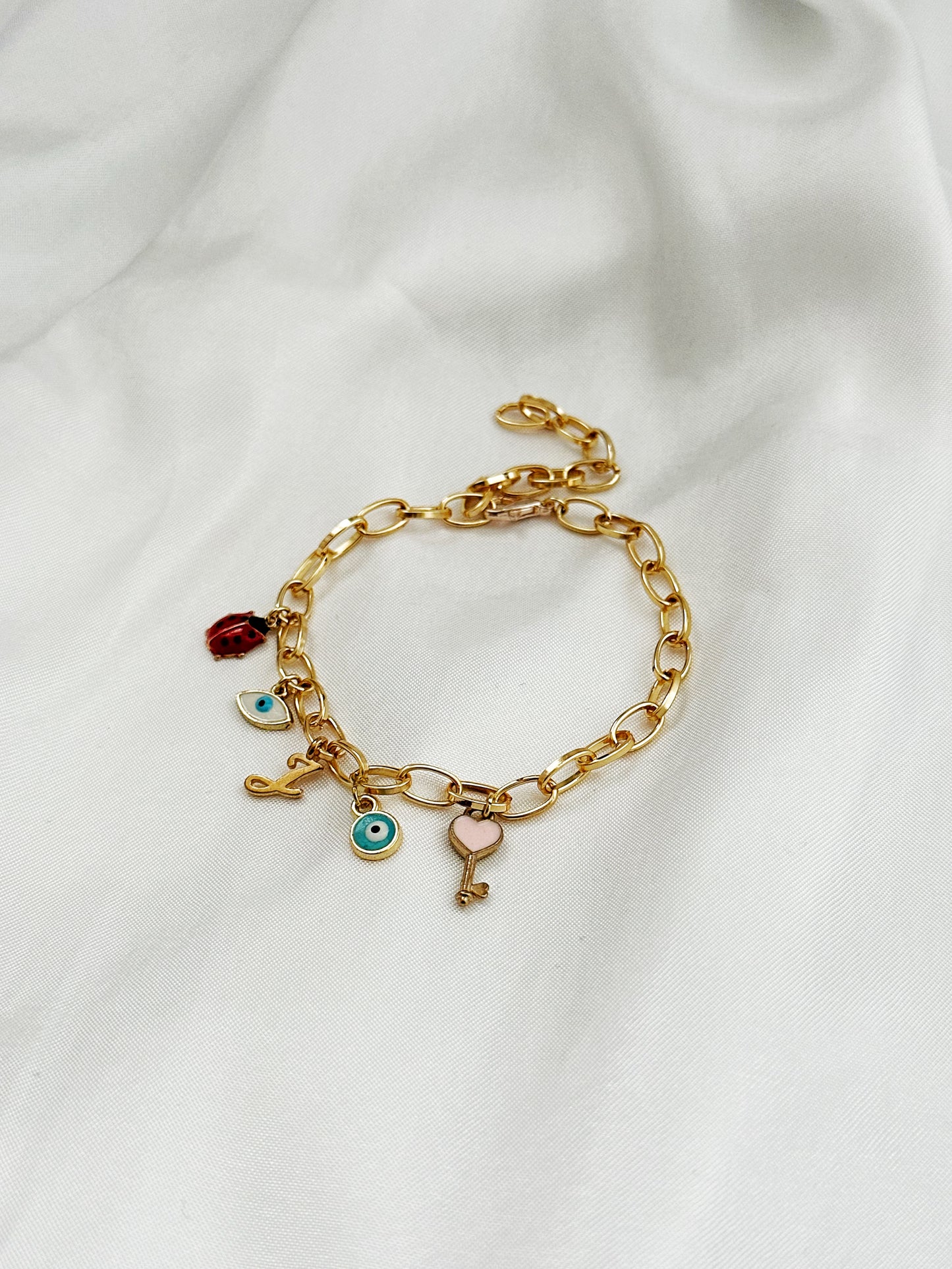 My Lucky Charm Armband Gold – Gliederarmband mit Charms Damen