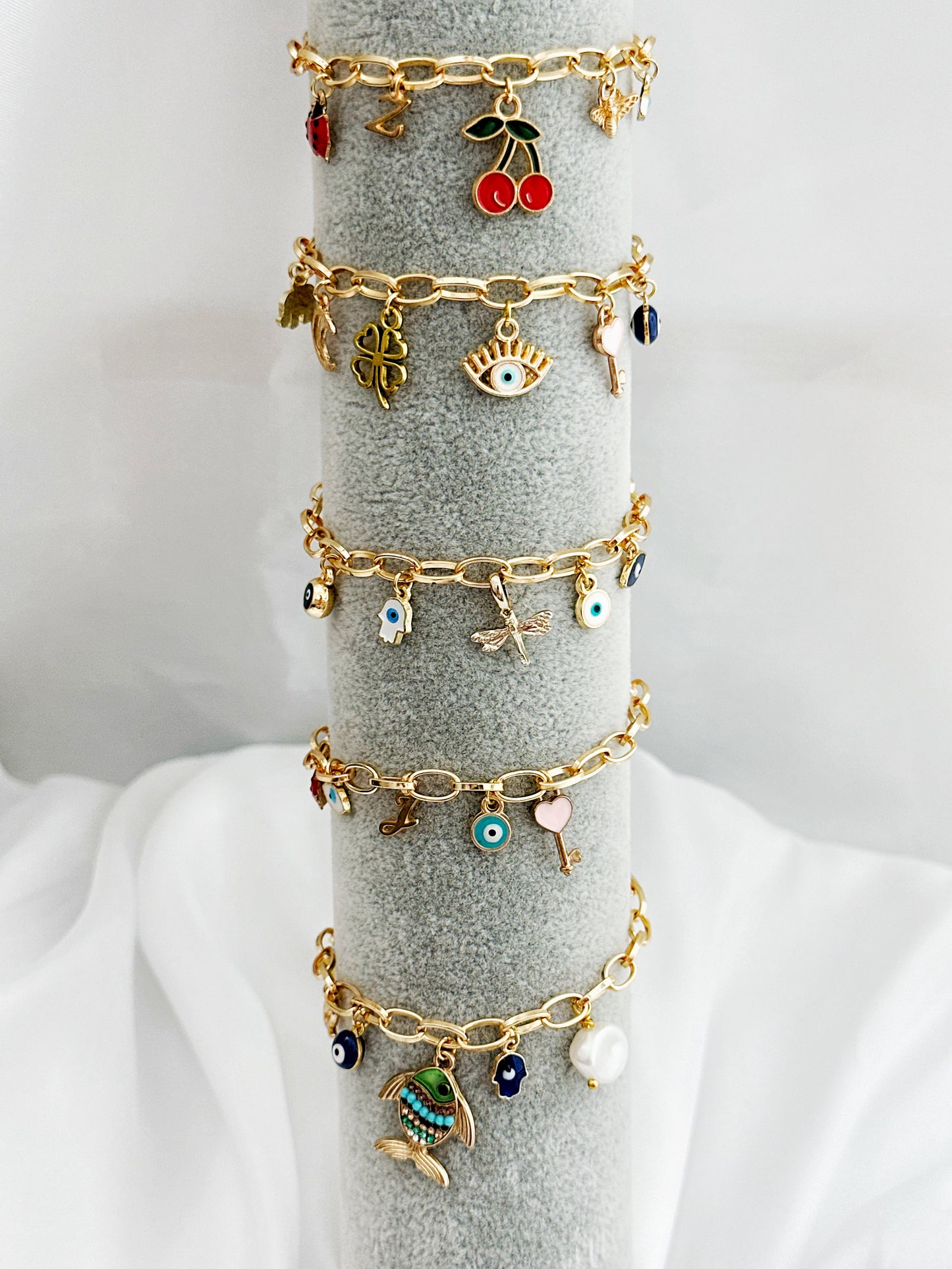 My Lucky Charm Armband Gold – Gliederarmband mit Charms Damen