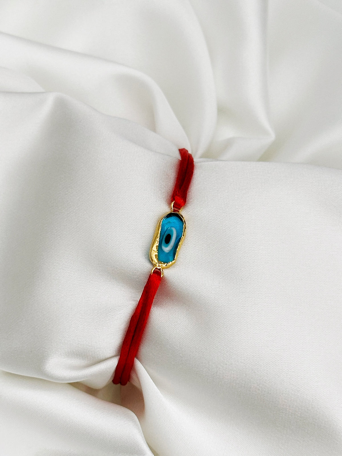 Rotes Nazar-Armband mit türkisem Auge – verstellbares Evil Eye Armband