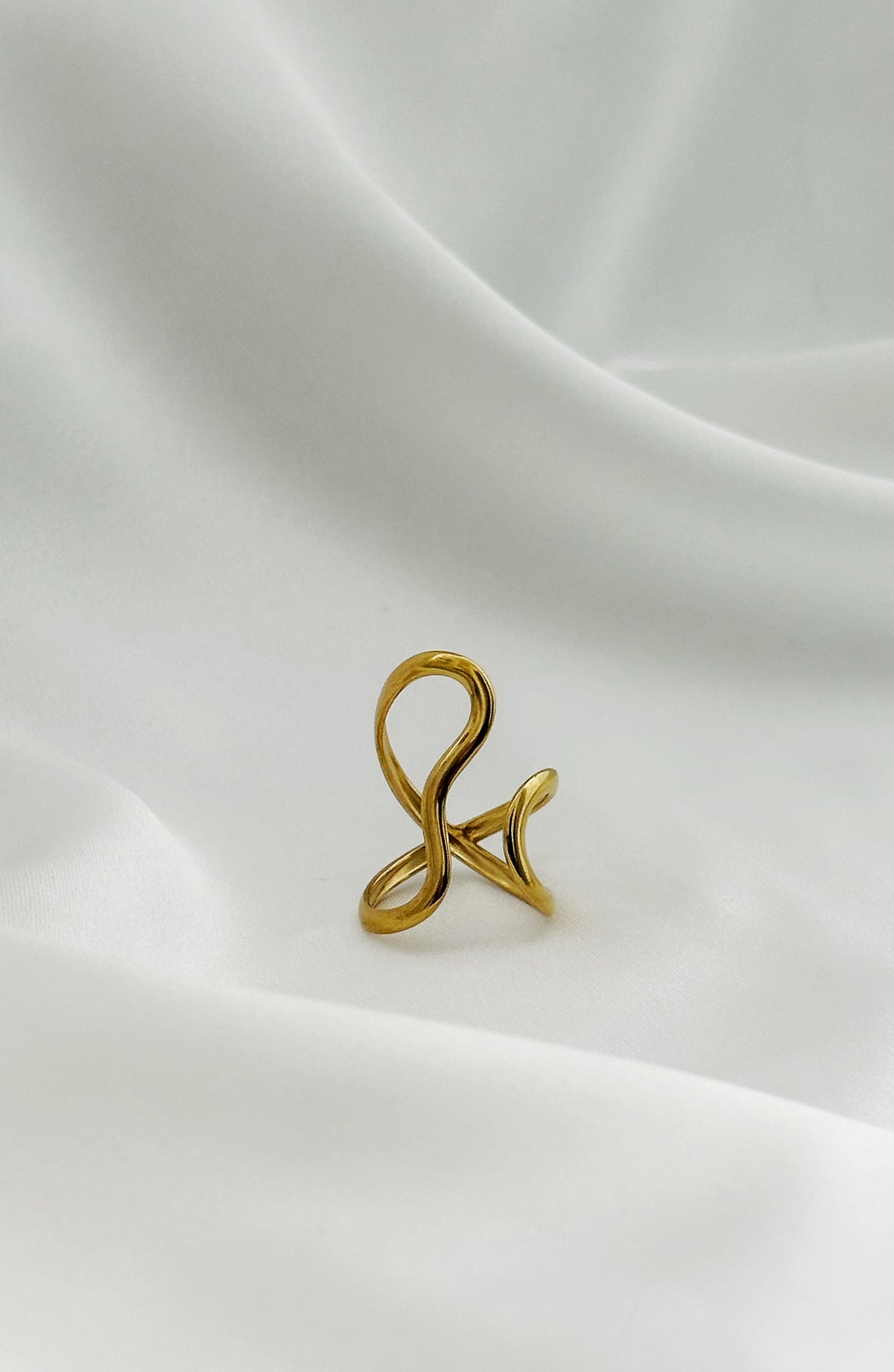Goldener Statement Ring aus Edelstahl – verstellbarer offener Ring