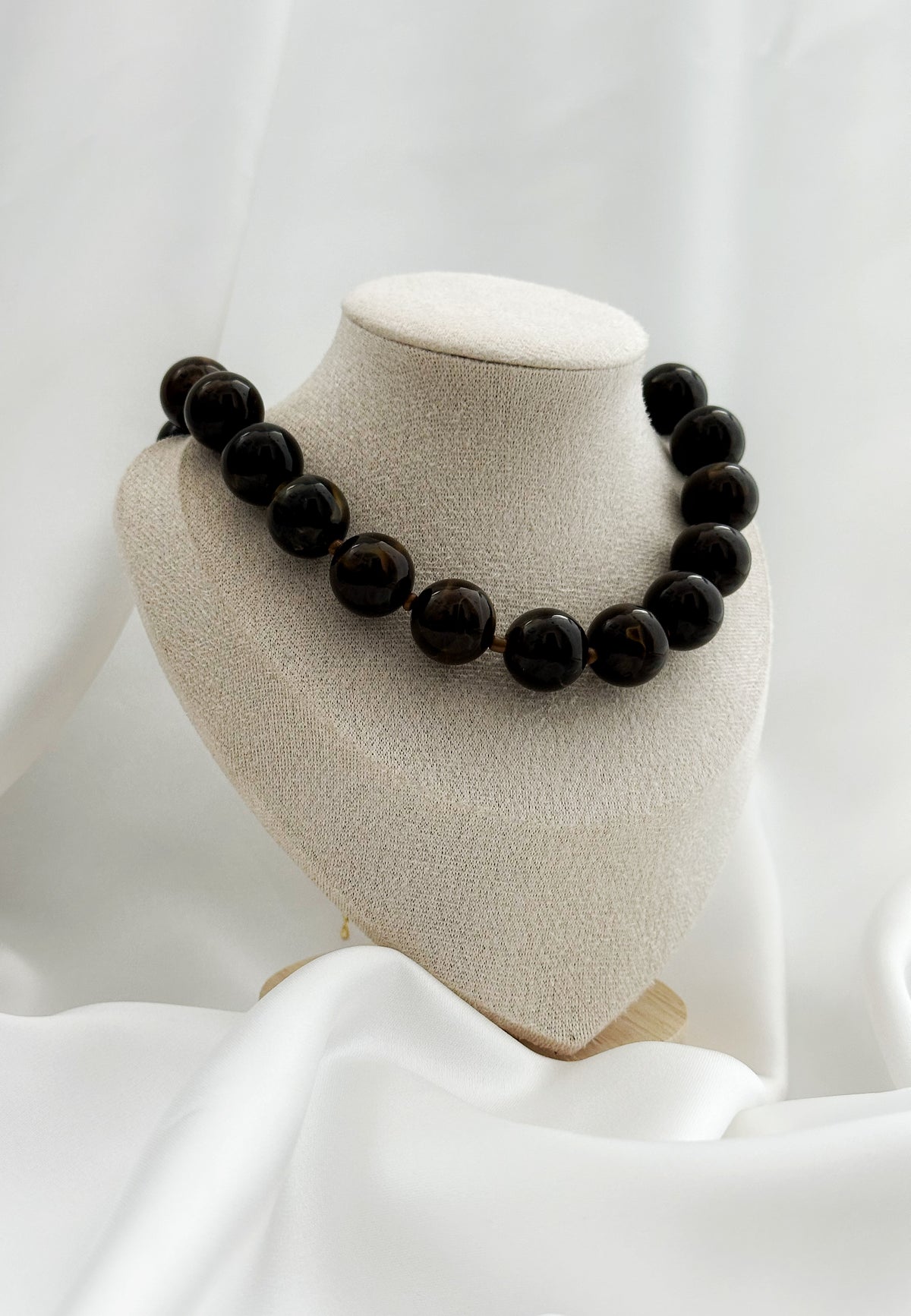 Braune Statement-Perlenkette – große Perlenkette für Damen