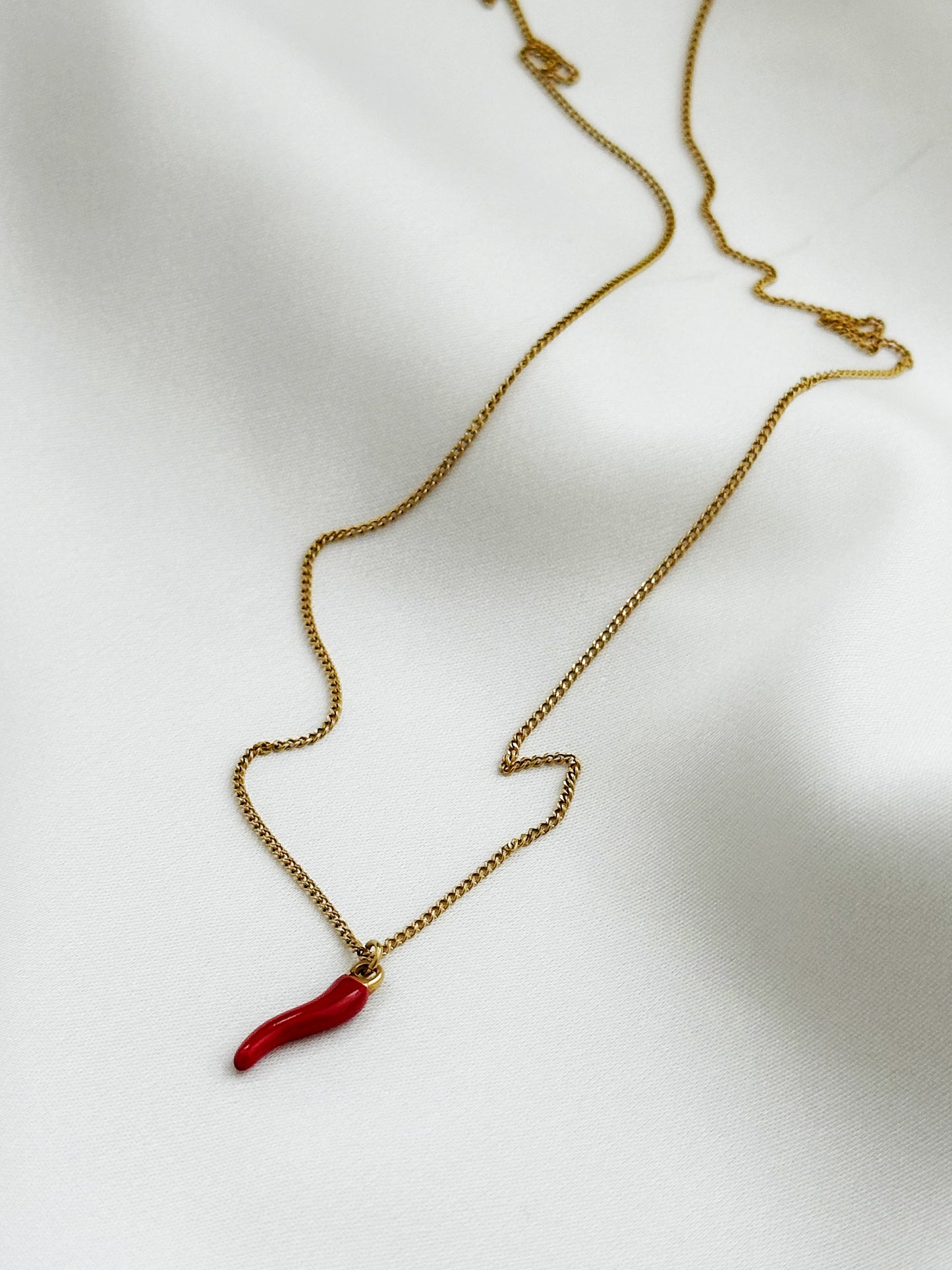Red Chili Kette – Cornicello Halskette aus Edelstahl | Italienisches Glückssymbol
