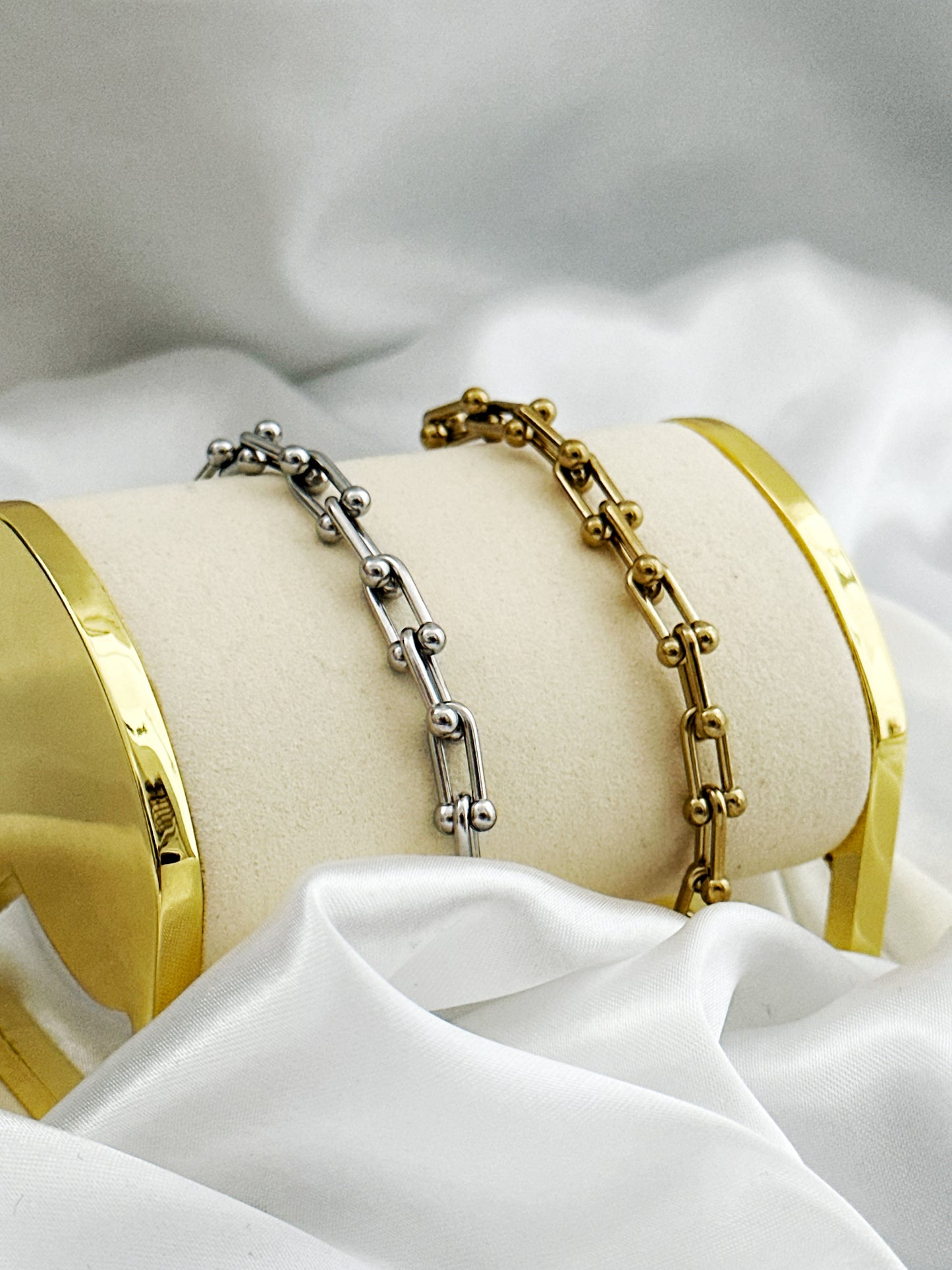 Luna & Sol Bracelet – Edelstahl Gliederarmband – Handmade Jewelleery