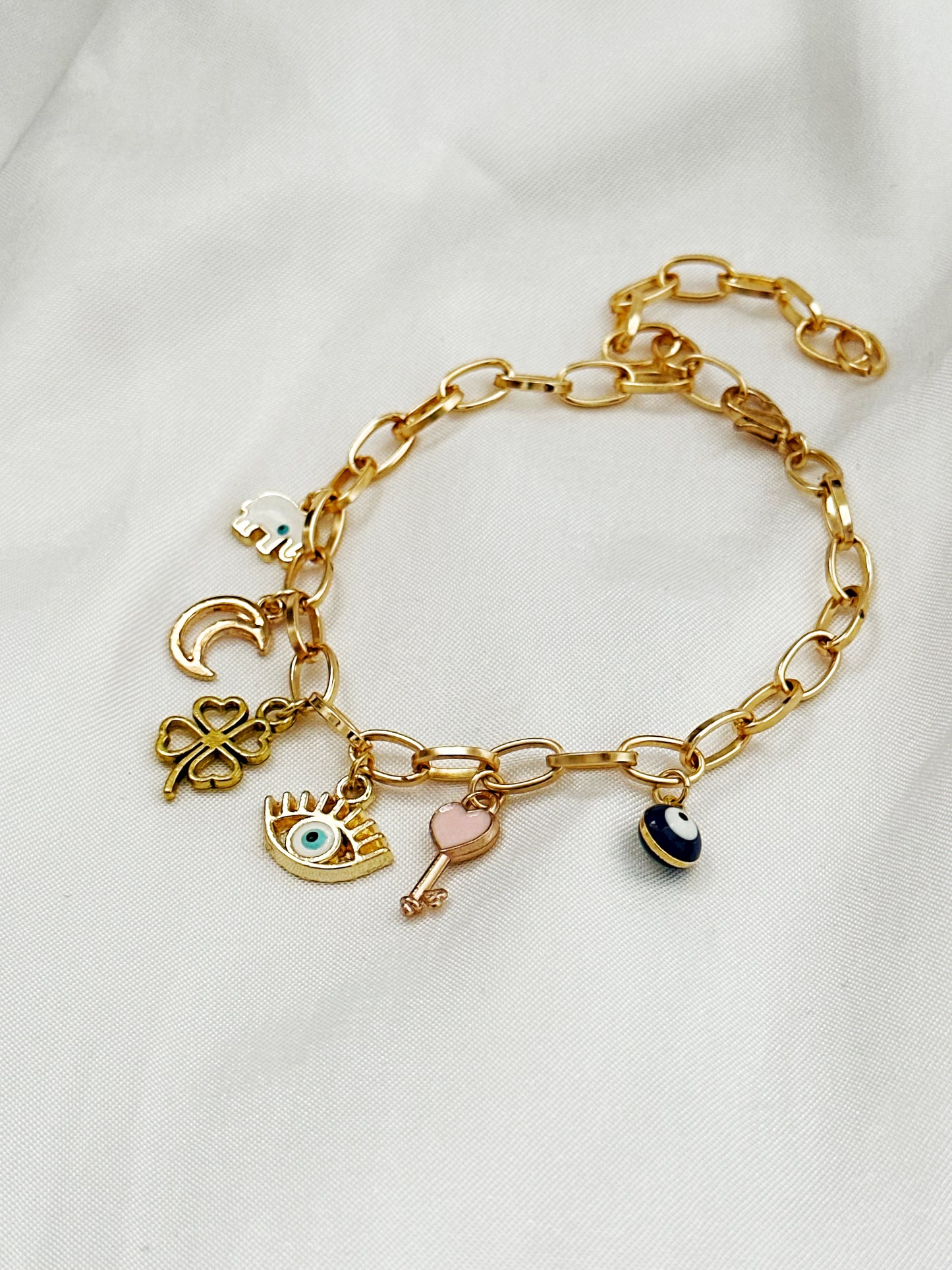 My Lucky Charm Armband Gold – Gliederarmband mit Charms Damen
