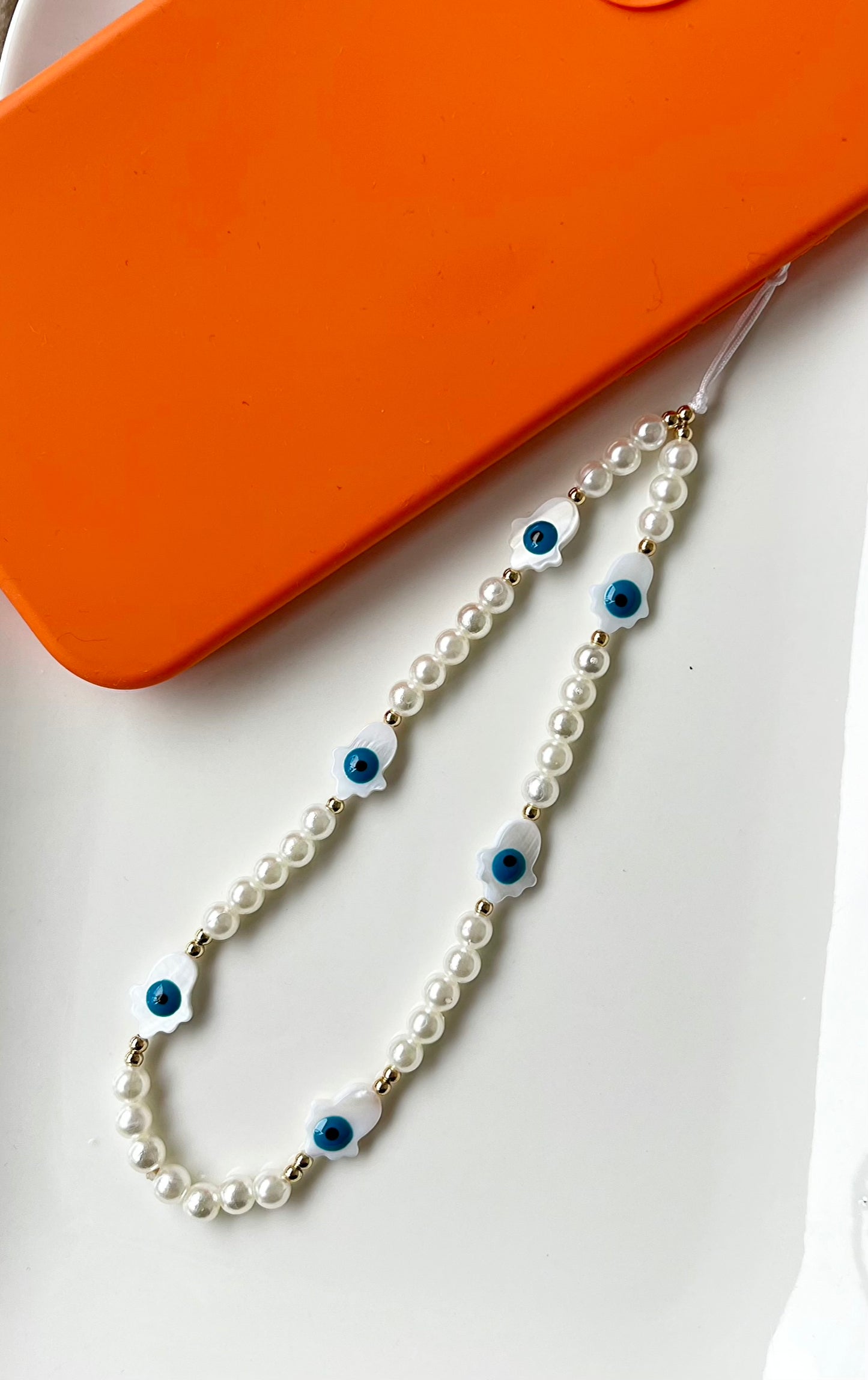 Perlen Handykette mit Nazar Auge