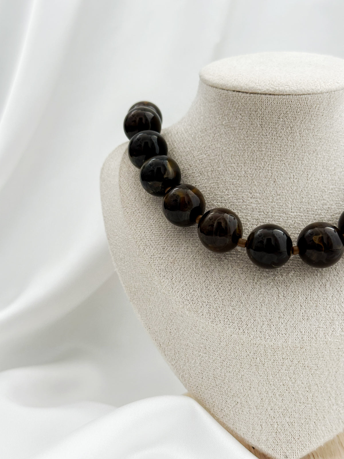 Braune Statement-Perlenkette – große Perlenkette für Damen