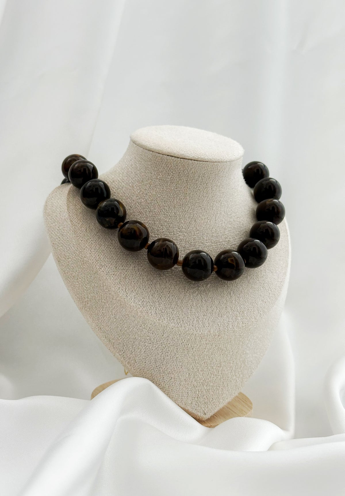 Braune Statement-Perlenkette – große Perlenkette für Damen