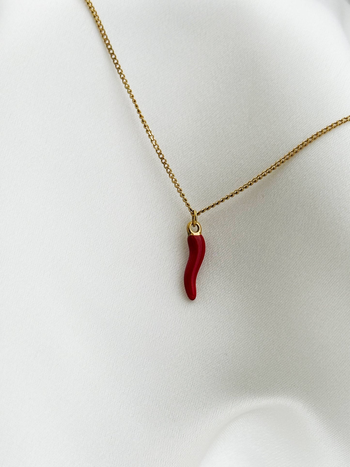 Red Chili Kette – Cornicello Halskette aus Edelstahl | Italienisches Glückssymbol