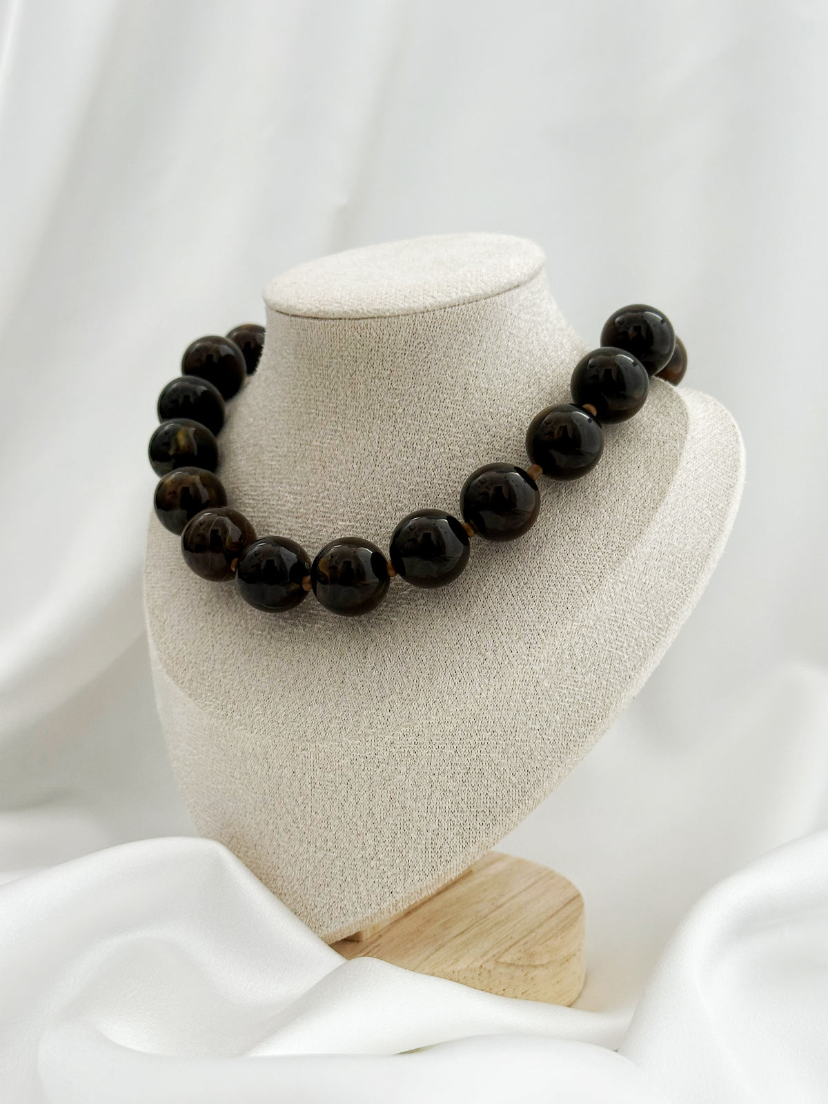Braune Statement-Perlenkette – große Perlenkette für Damen