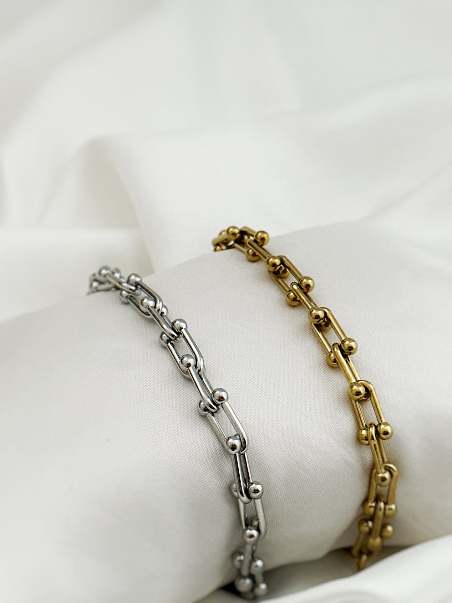 Luna & Sol Bracelet – Edelstahl Gliederarmband – Handmade Jewelleery