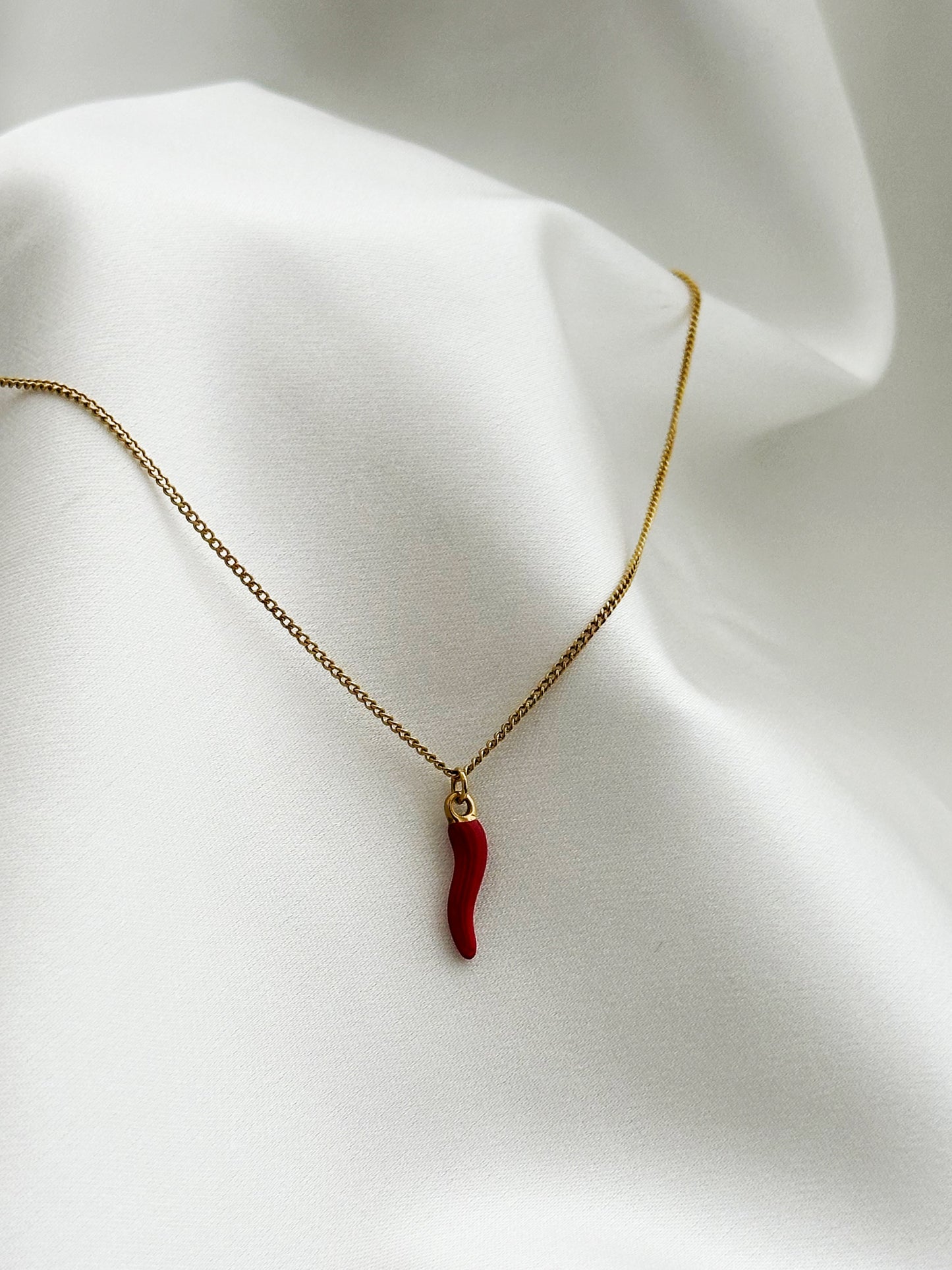 Red Chili Kette – Cornicello Halskette aus Edelstahl | Italienisches Glückssymbol