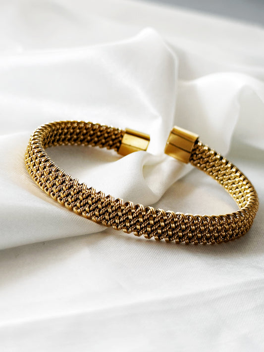 Goldglanz Edelstahl Armreifen