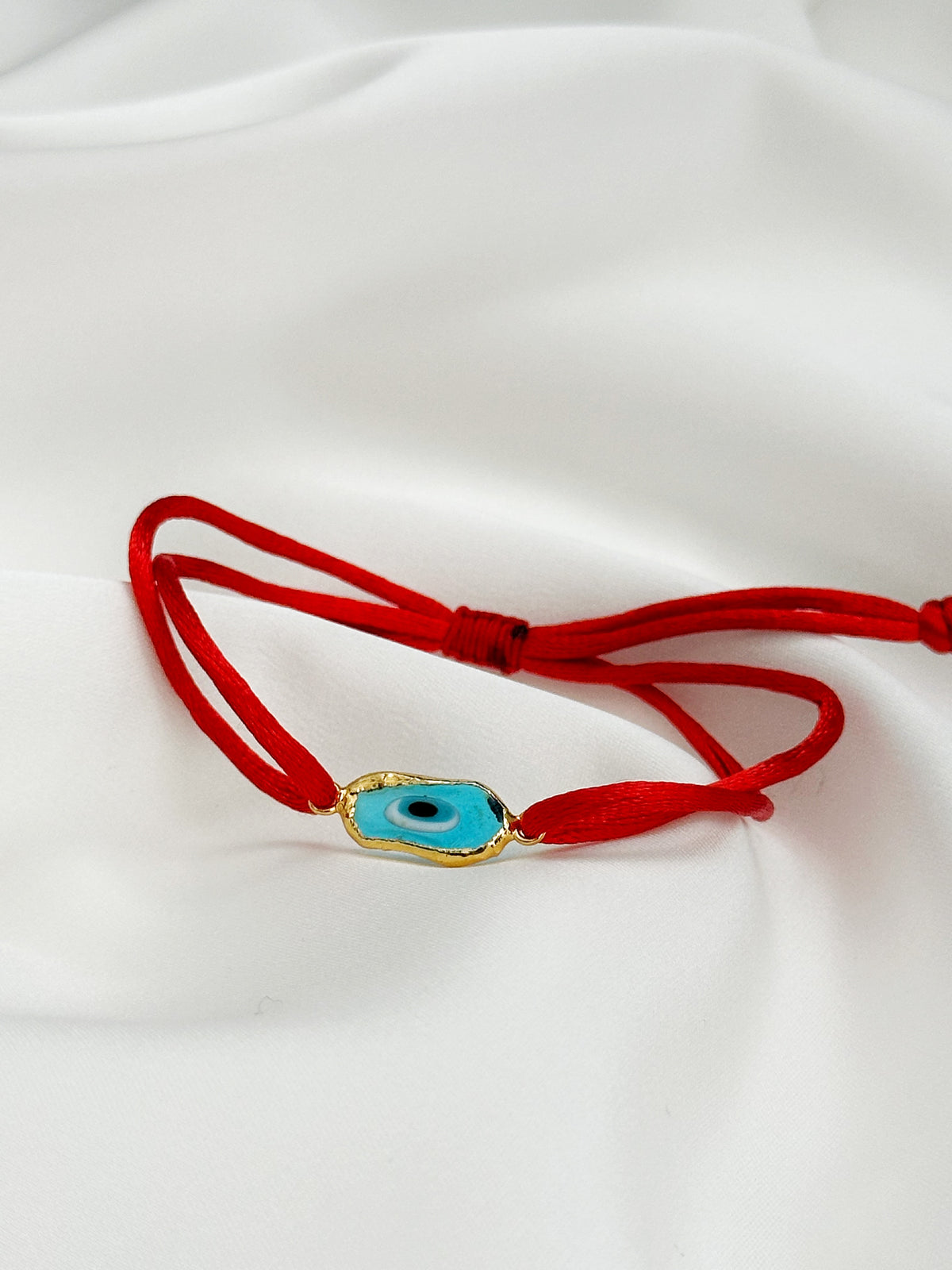 Rotes Nazar-Armband mit türkisem Auge – verstellbares Evil Eye Armband