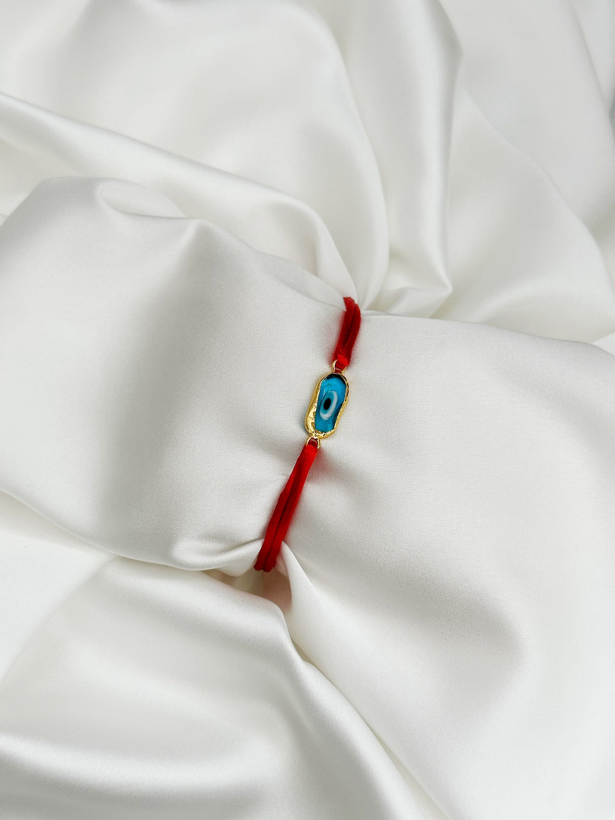 Rotes Nazar-Armband mit türkisem Auge – verstellbares Evil Eye Armband