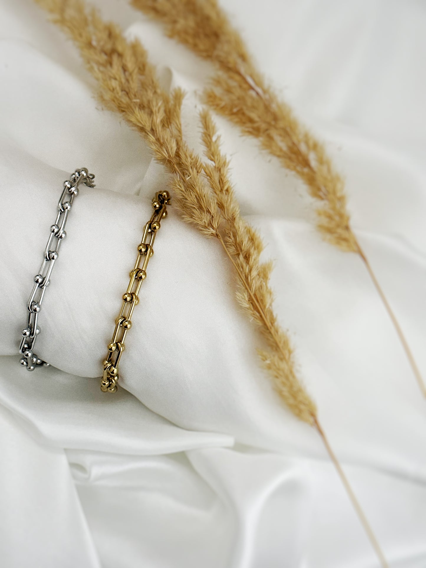 Luna & Sol Bracelet – Edelstahl Gliederarmband – Handmade Jewelleery
