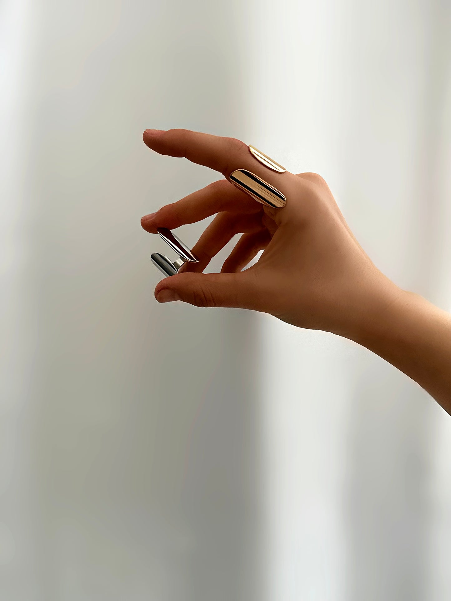 Statement Ring Oval Gold Silber – Chunky Ring Vergoldet Versilbert Damen