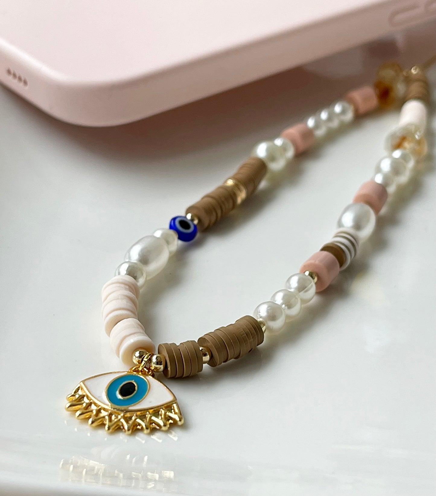 Boho Handykette mit Nazar Auge