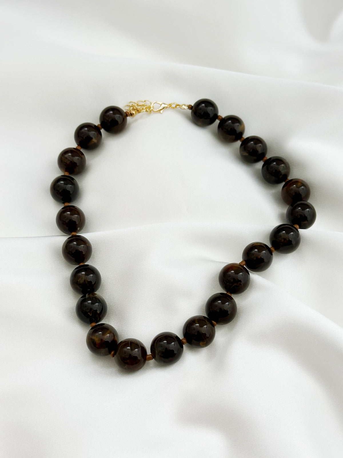 Braune Statement-Perlenkette – große Perlenkette für Damen
