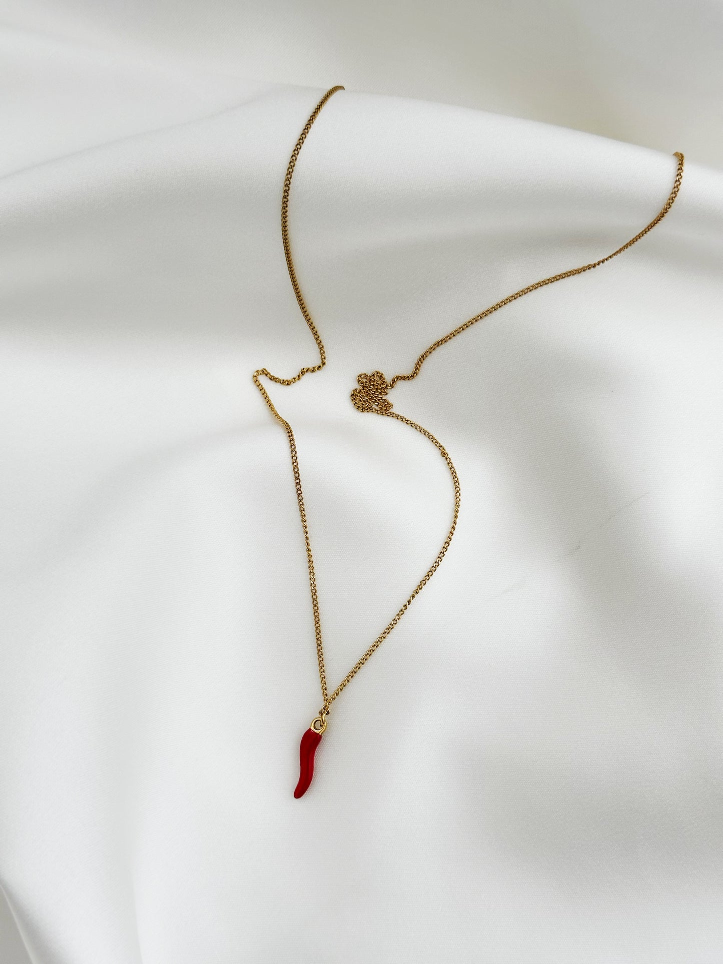 Red Chili Kette – Cornicello Halskette aus Edelstahl | Italienisches Glückssymbol