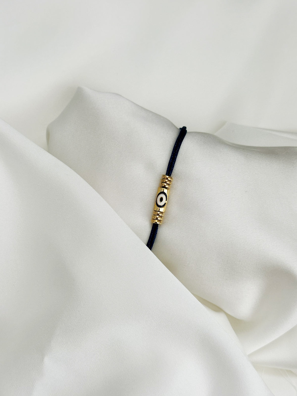 Navy Nazar-Armband mit goldenem Auge – verstellbares Evil Eye Armband