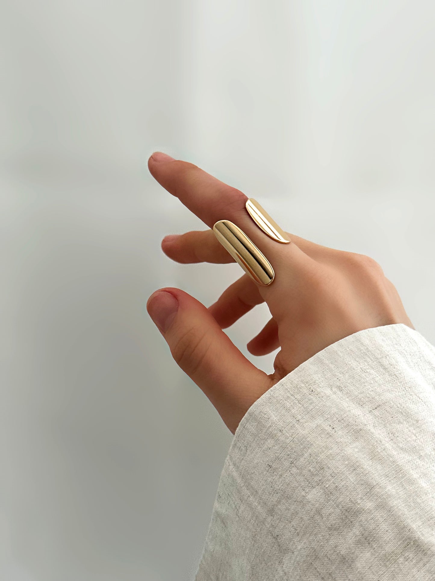 Statement Ring Oval Gold Silber – Chunky Ring Vergoldet Versilbert Damen