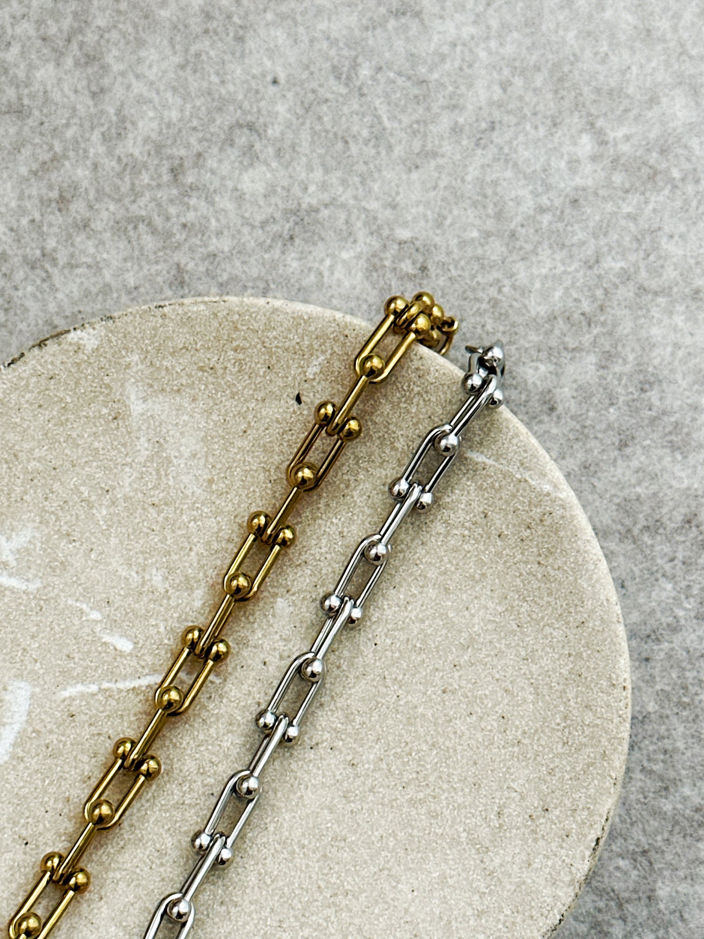 Luna & Sol Bracelet – Edelstahl Gliederarmband – Handmade Jewelleery